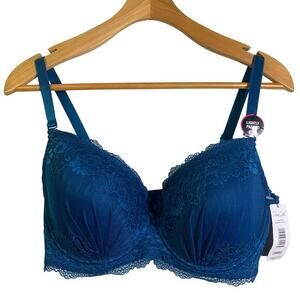 RENE ROFE Bra Lingerie Padded Lace 3 Clasp Closure Adjustable Straps 38D